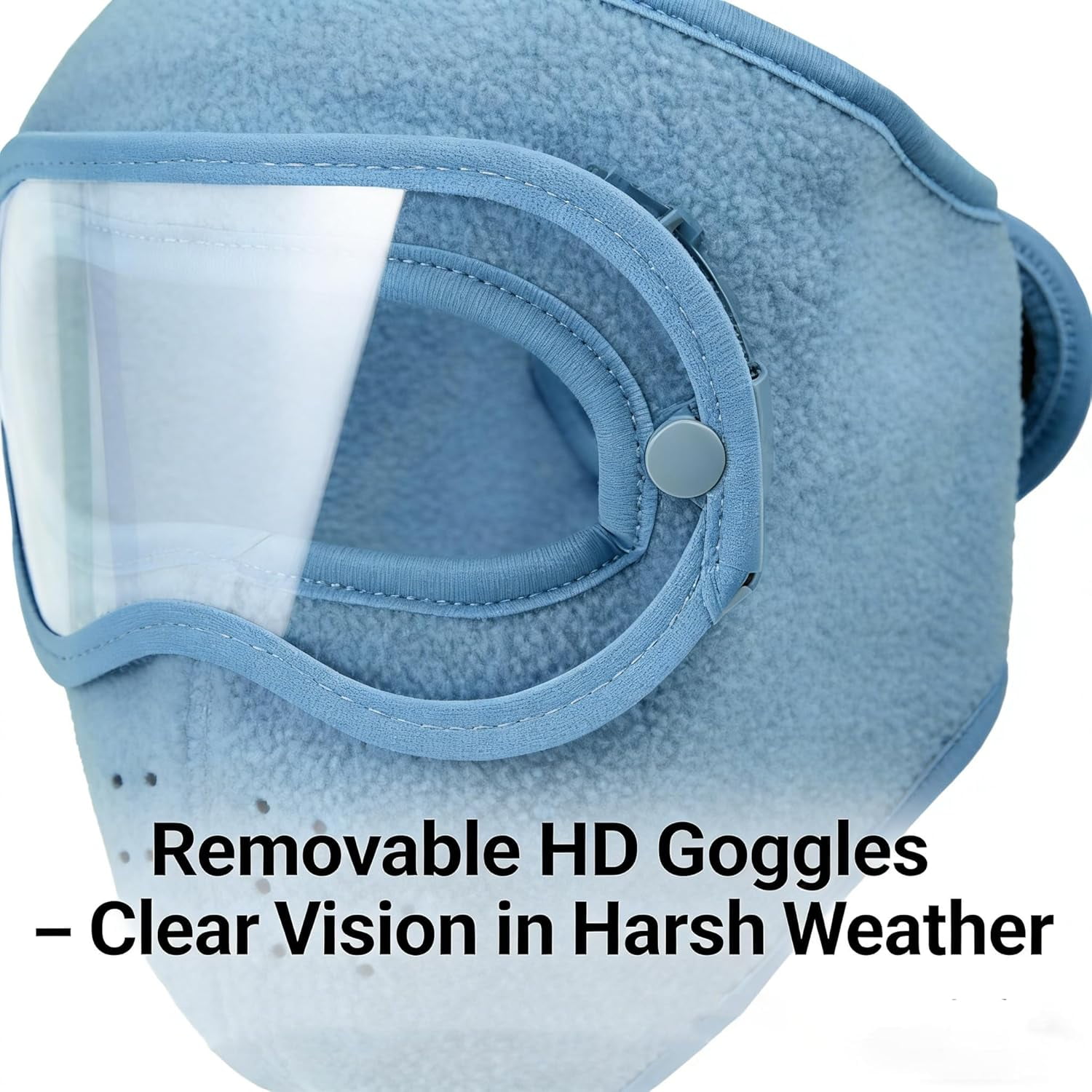 Winter Warm Fleece Windproof High-Definition Goggles,with Removable HD Goggles,WindproofFleece Thermal SkiMask for Men&Women