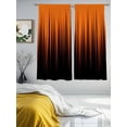 thumbnail image 3 of Burnt Orange Black Ombre Sheer Curtains 63 Inch Length 2 Panels Set Window Treatments, Modern Abstract Striped Gradient Rod Pocket Semi Curtains for Living Room/Bedroom/Kitchen Décor, 104"W x 63"L, 3 of 7