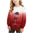 thumbnail image 2 of Tdoqot Girls Christmas Sweatshirts- Crewneck Cute Pullover Long Sleeve Kids Festive Shirts Red Size 6-14, 2 of 7