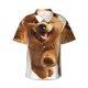 thumbnail image 1 of Balery Happy Fluffy Running Dog Camisas hawaianas de manga corta para hombre, camisas playeras de corte holgado, camisas de vacaciones con botones,XX-Large, 1 of 7