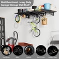thumbnail image 2 of Heavy Duty Wall Mounted Garage Shelving – 2x6 ft – 24x72 Inch Metal Storage Rack – Floating Tool & Utility Shelf – 800 lbs Capacity – Shop, Storage unit, Garage Organizer – Black (2x6 feet), 2 of 7