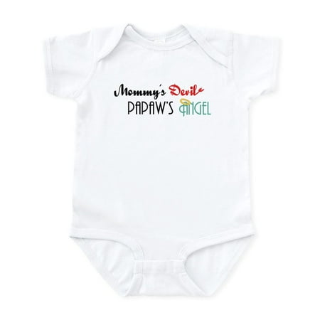 

CafePress - Mommy s Devil Papaw s Angel Infant Bodysuit - Baby Light Bodysuit Size Newborn - 24 Months