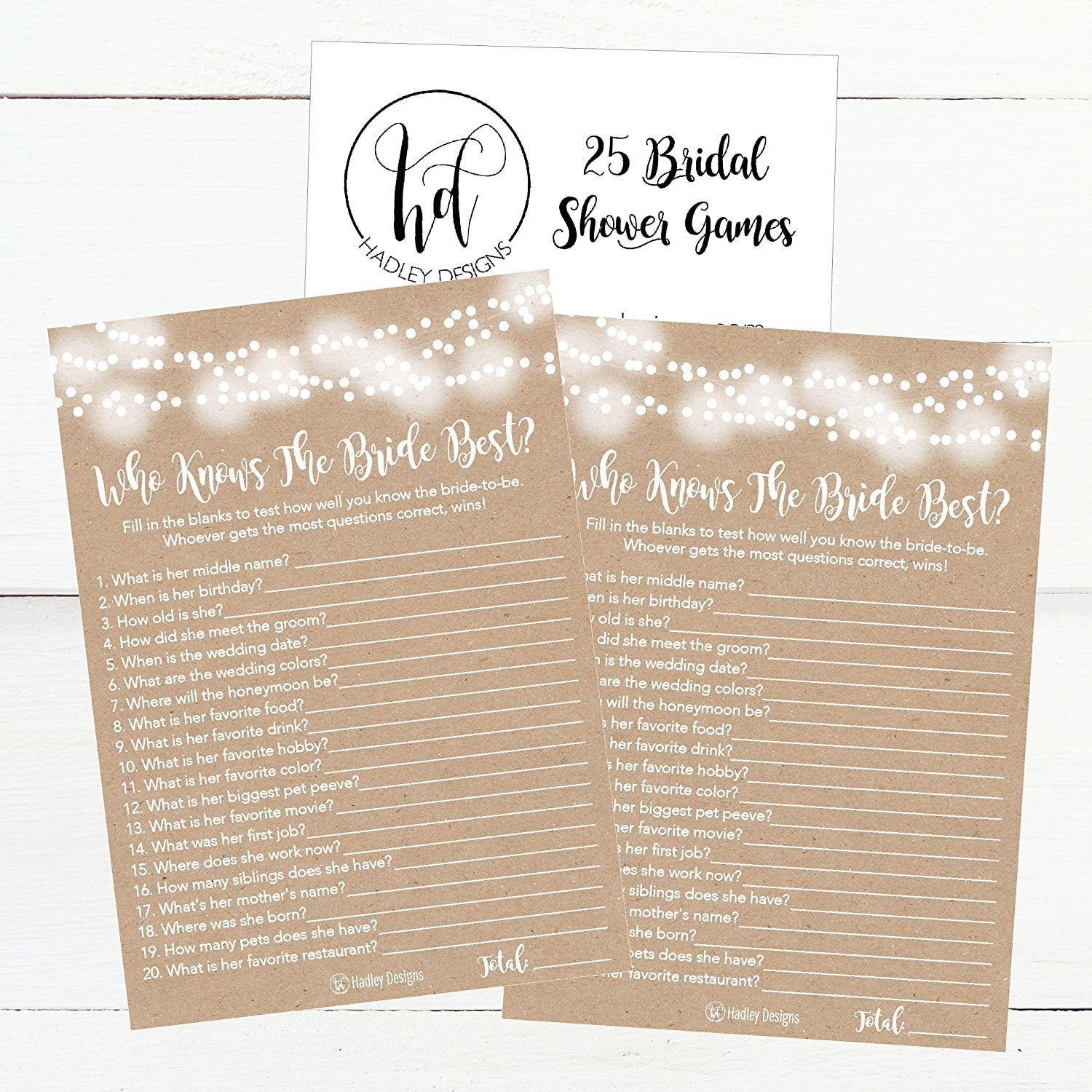 25 Kraft Rustic How Well Do You Know The Bride Bridal Wedding