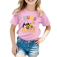 thumbnail image 4 of MUXiin Girls Easter Shirt Size 8 Bunny Short Sleeve Tee for Toddler Loose Easter Day Pullover Tops T Shirt for Boys and Girls Easter Gifts for Boys(Pink,6-7 Years), 4 of 5
