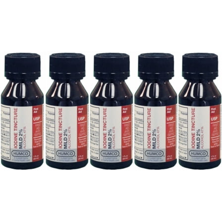 Humco Iodine Tincture Mild 2% 1 oz., Pack of 5
