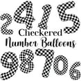 40 Inch Checkered 1 Balloon Classic Black and White Number Balloon