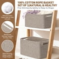 thumbnail image 2 of 3 Pack Storage Basket, 11"x11"x9" (18L) Rectangle Woven Baskets for Storage, Cotton Rope Basket for toys, Towel Baskets, Closet Organizer Bins Shelves Organizer, Decorative Basket(Brown), 2 of 7