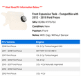 thumbnail image 2 of Front Expansion Tank - Compatible with 2012 - 2018 Ford Focus 2013 2014 2015 2016 2017, 2 of 2