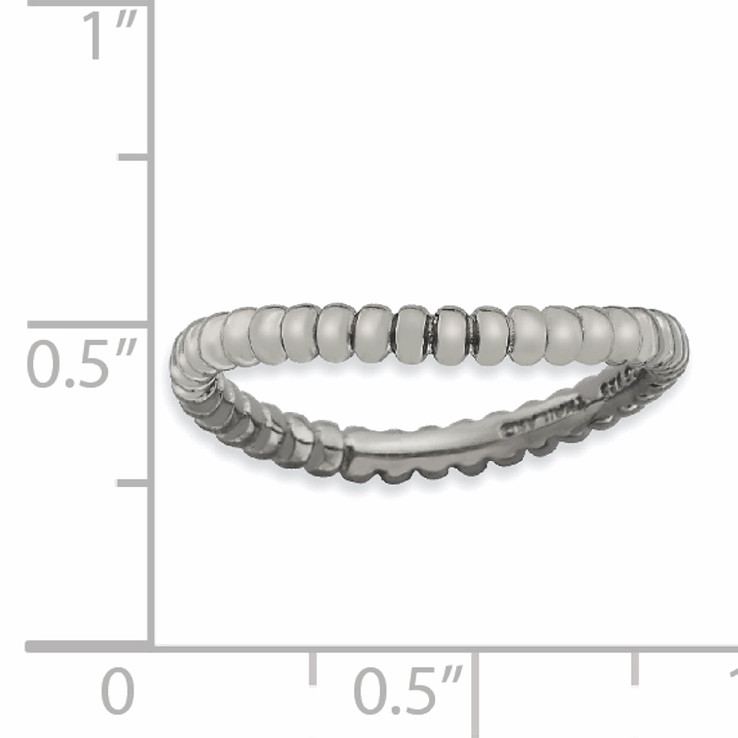 Stackable Expressions Sterling Silver Polished Black-plated Wave Ring