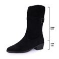 thumbnail image 4 of PBFRDSJ Women's Casual Round Toe Mid Calf Cowboy Boots Western Suede Cowboy Mid Calf Boots for Women Outdoor Daily Wear, 4 of 8