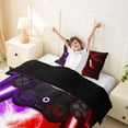 thumbnail image 4 of meiyoeat Neon Lightning Gaming Twin Bedding for Boys Girls, Electric Gamer Duvet Cover Set, Purple Red, Black Reversible 2-Piece, 1 Duvet Cover and 1 Pillowcase, 4 of 7