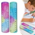 thumbnail image 2 of Flexible Bendable Ruler, 2Pcs Gradient Colorful Ruler, 6 Inch Durable Soft Plastic Measuring Ruler, Dual Scale Inches Centimeters Straight Ruler, Non-Break Measuring Tool for Sewing Craft Handcraft, 2 of 5