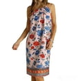 thumbnail image 2 of Roncen Robe Midi pour Femme Été Sans Manches à Col en V Robes Décontractées Coupe Ample Bohème Plage Vacances Robe d'Été à Imprimé Floral, 2 of 8