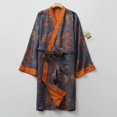 thumbnail image 2 of Jiibva Cotton Kimono Robes With Belt For Men, Jacquard Thin Printed Bathrobe Japanese Robes Pajamas Yukata Belted Robe for Home Casual Wear, 2 of 7