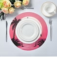 thumbnail image 5 of Coolnut Flamingos at Sunset Round Placemats Washable Placemats Non-Slip Heat-Resistant Table Place Mats for Dining Kitchen Holiday Party Table 15.4"-4PCS Home Decor, 5 of 7