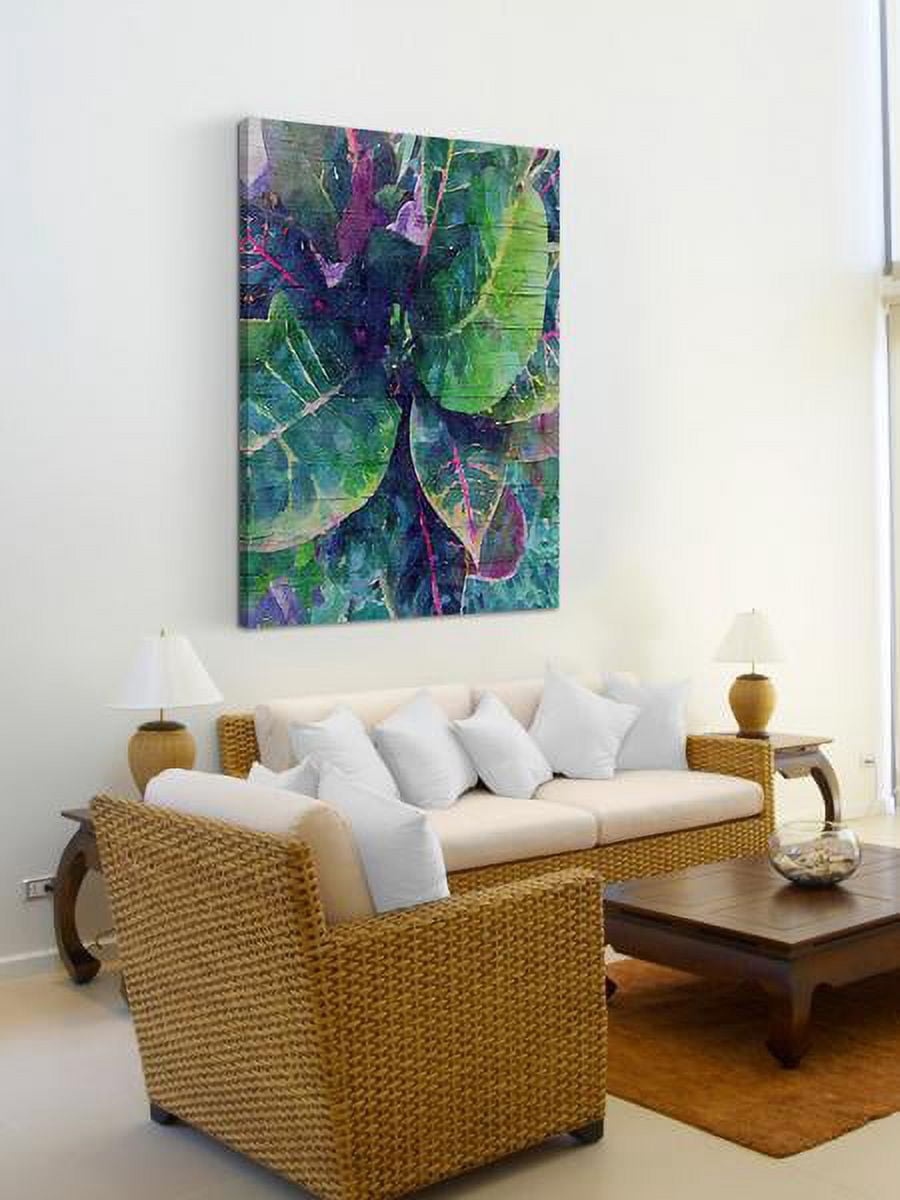 "Leaf Reflection 4" Painting Print on Wrapped Canvas