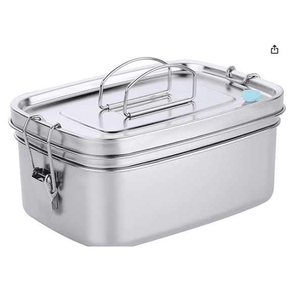 Easeky 304 Stainless Steel Double-Layer Lunch Box 1.5 L, Leak-Proof Bento for scholars Workers, Portable Picnic Camping Food Container, Lunch Box*1