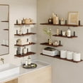 thumbnail image 2 of Fairy 10pcs Floating Shelves, Width 4.7 inches Wall Shelves, Home Wood Shelf Wall Mounted, Walnut Brown, 2 of 7
