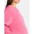 thumbnail image 3 of Time and Tru Women's Maternity French Terry Sweatshirt Dress with Long Sleeves, Sizes S-XXL, 3 of 4