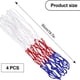thumbnail image 2 of Paquete de 4 redes de baloncesto resistentes, kit de reemplazo de red de baloncesto, redes de baloncesto tricolores, 12 bucles para deportes de interior y exterior, 2 of 5