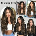 thumbnail image 6 of Clip in Long Wavy Synthetic Hair Extension 20 Inch Ombre Natural Black to Chestnut Brown Highlights 4PCS Thick Hairpieces Fiber Double Weft Hair for Women, 6 of 7