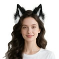 thumbnail image 5 of CuteStreet Furry Wolf Ears Headband Handmade Faux Fur Cosplay Costume Party Hairband, 5 of 5