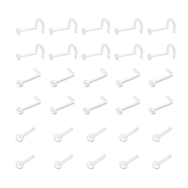 Mikovivi 20pcs Piercings De Nez Pour Femme, 2 Types Piercings
