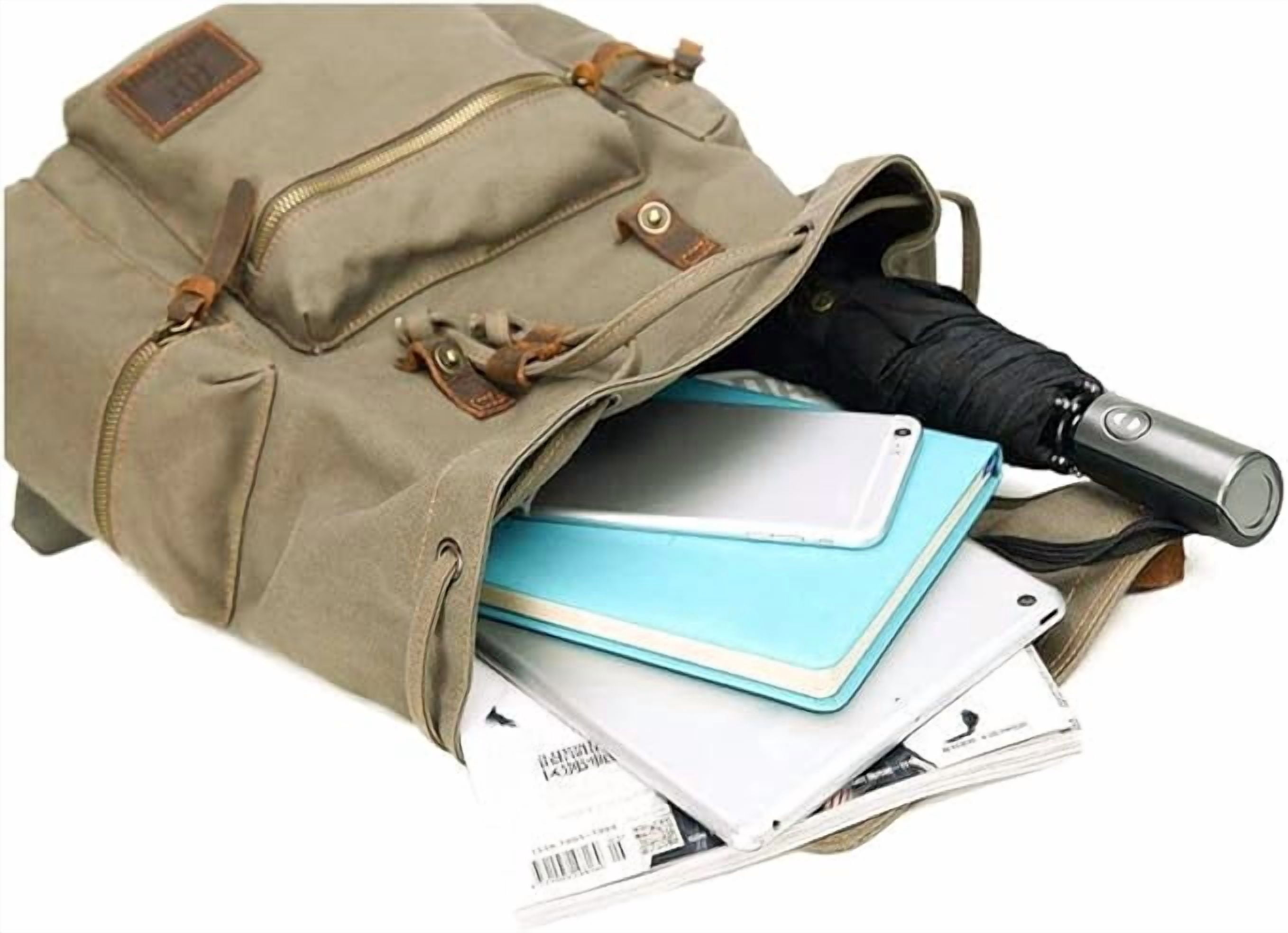 AUGUR High Capacity Canvas Vintage Backpack 30L -  Laptop Compartment, Unisex