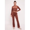 thumbnail image 2 of Women's Velour Zip Front Cropped Sweatshirt, 2 of 4