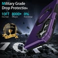 thumbnail image 3 of JTCASES for Samsung Galaxy S22 Plus Case, Lens Protective Frame Foldable Rotating Bracket 2-layer Anti-fall Shockproof Anti-scratch Rugged Shell for Samsung Galaxy S22 Plus, Darkpurple, 3 of 9