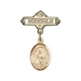thumbnail image 1 of Gold Filled Baby Badge with St. Deborah Charm and Godchild Badge Pin 1 X 5/8 inches, 1 of 4
