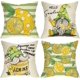 thumbnail image 2 of Fundas de cojín de otoño 45,7 x 45,7 cm Juego de 4 decoraciones para exteriores Funda de almohada Otoño Limón Gnomo Funda de cojín de lino para el Día de Acción de Gracias, sofá y decoración de interi, 2 of 5