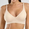 thumbnail image 6 of SMihono Womens Wireless Seamless Bras Deep V No Underwire Push Up Bras Supportive Full Coverage Bralettes Plunge T Shirt Bra Beige S, 6 of 8
