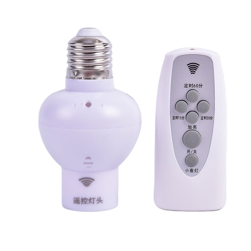 Wireless Remote Control E27 Light Socket Lamp Holder 20M Range For LED Bulbs C2 