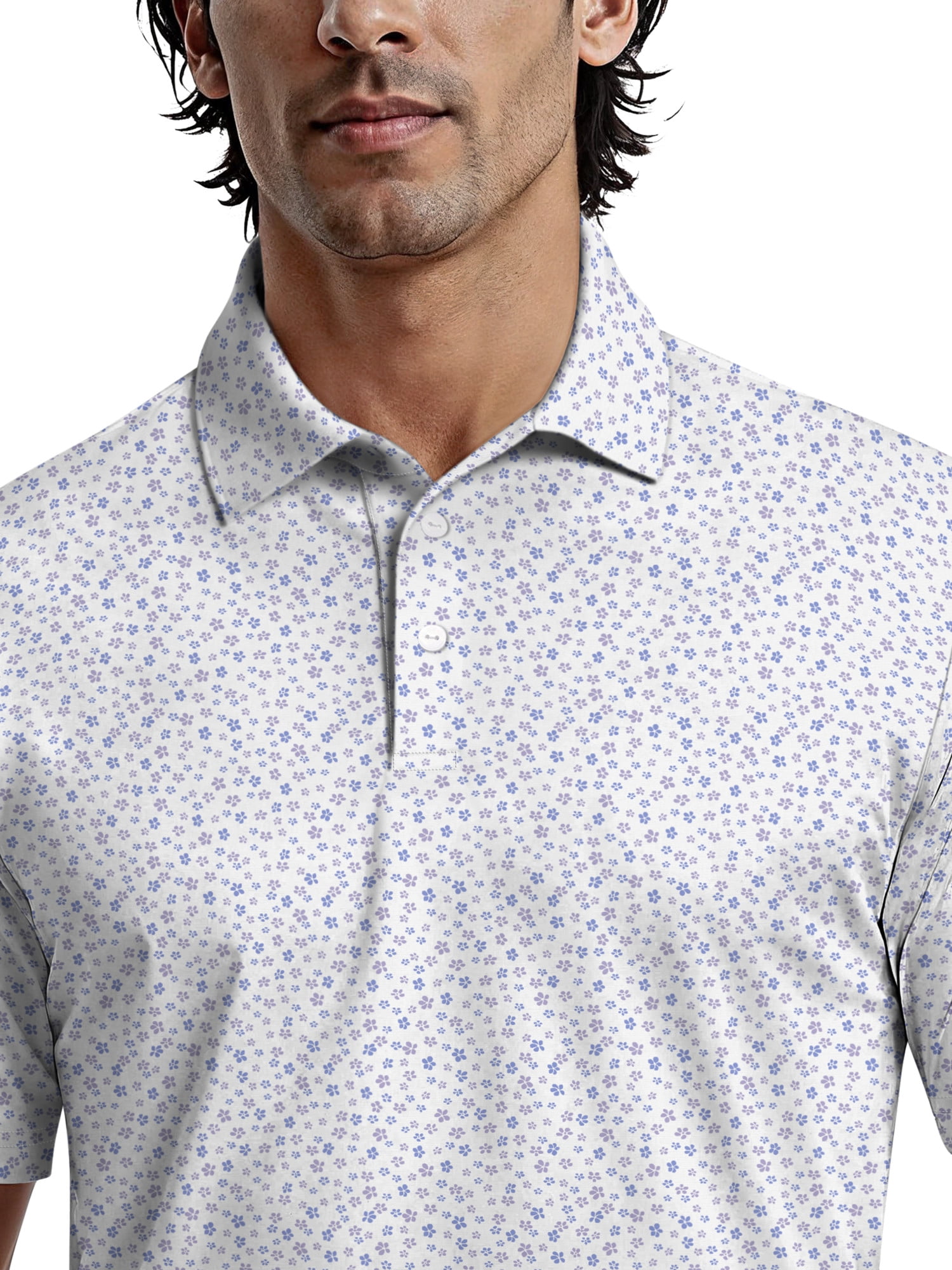 Ben Hogan Men's & Big Men's Performance Confetti Floral Short Sleeve Polo Shirt, up to 5XL