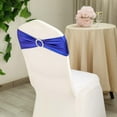 thumbnail image 4 of BalsaCircle 5 Royal Blue Metallic Spandex Chair Sashes Silver Round Buckles Party Ceremony, 4 of 8