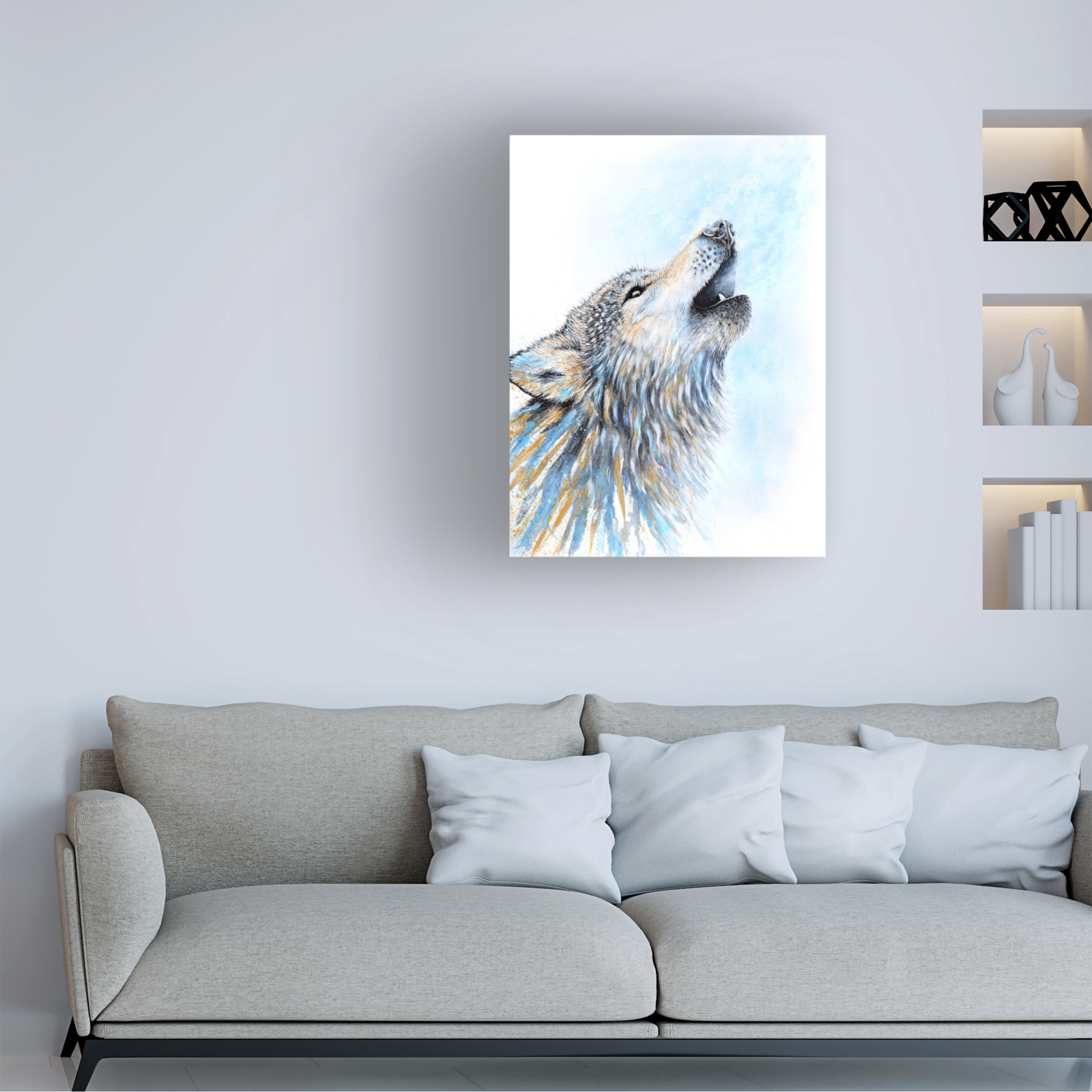 Trademark Fine Art 'Howling Wolf' Canvas Art by Michelle Faber