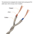 thumbnail image 4 of Retorcido Tela Cubierto Cable 2 Núcleo 18AWG 10 m/32,8 Pies, Vintage Tejido Tela Electricidad Cable para Colgante Luz Bricolaje Proyecto, Gris, 4 of 5