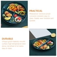 thumbnail image 3 of Tineasur Divided Plate Quantitative Food Plate Dark Green Plastic Waterproof for Food Serving 1Pcs, 3 of 8