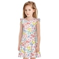 thumbnail image 1 of Fotbe Retro Floral Vestido de Dormir para Niñas de 3 a 10 Años, Mangas Cortas, Estilo Princesa, Pijama Camisón con Mangas Voladas-XX-Large, 1 of 6