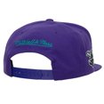 thumbnail image 2 of Men's Mitchell & Ness White/Purple Charlotte Hornets Retro Sport Color Block Script Snapback Hat, 2 of 4
