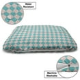 thumbnail image 3 of Geometrical Pet Bed, Vintage Retro 50s 60s Inspired Kitchen Tiles in Diamond Shapes Print, Resistant Pad for Dogs and Cats Cushion with Removable Cover, 24" x 39", Turquoise and Lilac, by Ambesonne, 3 of 4