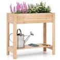 thumbnail image 3 of Auranook Wooden Raised Garden Bed w/Legs, Storage Shelf, Liner, Drainage for Backyard, 3 of 4