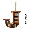 thumbnail image 3 of Lilixerw 26 Alphabet Book Hanging Ornament,3.1 inch Acrylic Pendant for Book Lovers Christmas Tree Ornaments Car Pendant(J), 3 of 9