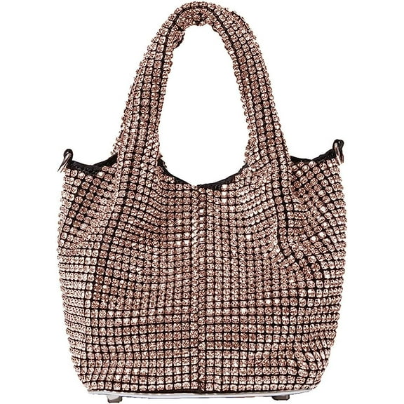 Kukuzhu Women Rhinestones Tote Bag Crystal Hobo Bag Bling Bling Evening Handbag Stylish Shiny Clutch Purse Wedding Party