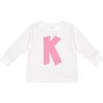 thumbnail image 3 of Inktastic Pink and White Polka Dots Letter K Boys or Girls Long Sleeve Toddler T-Shirt, 3 of 5