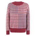thumbnail image 3 of Gibobby Suéteres para mujer, Suéteres de otoño para mujer 2023 de manga larga a rayas de gran tamaño, suéter de punto casual de moda con cuello redondo(Vino,M), 3 of 5