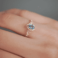thumbnail image 3 of Vintage Blue Topaz Engagement Ring in 14k Yellow Gold vermeil - Dainty Proposal Ring - Gift For Her, 3 of 6