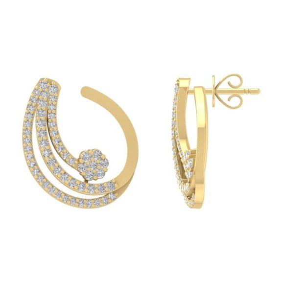 ARAIYA FINE JEWELRY 14K Yellow Gold Diamond Stud Earrings (1/2 cttw, I2-I3 Clarity, I-J Color)