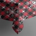 thumbnail image 4 of Red and Black Christmas Snowflake Pattern Rectangle Tablecloth 60"x102",Waterproof Polyester Rectangle Table Cloth, Wipeable Spillproof Polyester Tablecloth for Dining, Camping, Indoor and Outdoor, 4 of 6